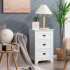 Tangkula End Table Nightstand Bedroom Storage W/ 3 Drawers & Wood Slide White -Tangkula GUEST 81aa4dcb 927c 4adb 8128 ead061667624