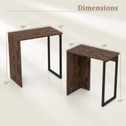 Tangkula Nesting Coffee Table Set Of 2 Modern Accent Sofa Side Tables W/ Faux Wood Top & Heavy Duty Metal Frame -Tangkula GUEST 81b52029 0c2c 4720 a516 98364ab4a08c