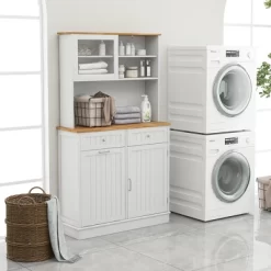 Tangkula Double Tilt Out Trash Cabinet W/ Hutch Kitchen Pantry Storage Cabinet White 14 Tangkula Double Tilt Out Trash Cabinet W/ Hutch Kitchen Pantry Storage Cabinet White -Tangkula GUEST 8202fd65 64e9 4e76 bfef 89ac96461c74