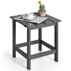 Tangkula 15" Outdoor Square Side End Table Wooden Coffee Table Suitable For Garden Patio Balcony White/Gray/Black 14 Tangkula 15" Outdoor Square Side End Table Wooden Coffee Table Suitable For Garden Patio Balcony White/Gray/Black -Tangkula GUEST 820955ec 4b2b 47d0 abd6 08e998fb4cb8