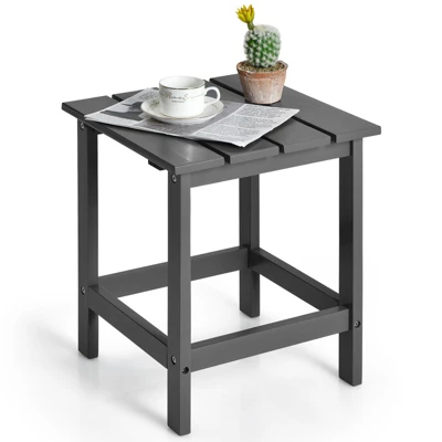 Tangkula 15" Outdoor Square Side End Table Wooden Coffee Table Suitable For Garden Patio Balcony White/Gray/Black 8 Tangkula 15" Outdoor Square Side End Table Wooden Coffee Table Suitable For Garden Patio Balcony White/Gray/Black - Image 6