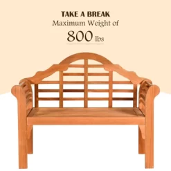 Tangkula Outdoor Wooden Folding Bench Two Person Loveseat Chair Garden Bench -Tangkula GUEST 8276b142 02a3 49c7 8563 fb667b5b7447