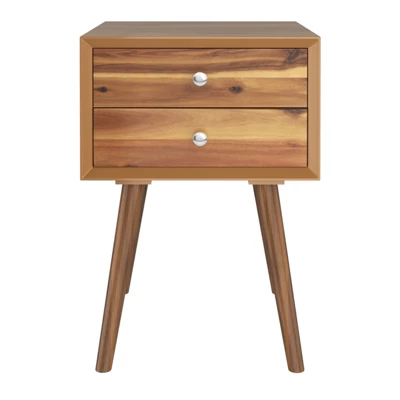 Tangkula Wooden Nightstand With 2 Storage Drawers Accent End Side Table For Bedroom&Living Room 11 Tangkula Wooden Nightstand With 2 Storage Drawers Accent End Side Table For Bedroom&Living Room - Image 10