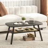 Tangkula 2-Tier Coffee Table W/ Rattan Storage Shelf & Rubber Wood Legs For Living Room 1 Tangkula 2-Tier Coffee Table W/ Rattan Storage Shelf & Rubber Wood Legs For Living Room -Tangkula GUEST 83322efc 76a8 406e bbb8 bf4e989bbacd