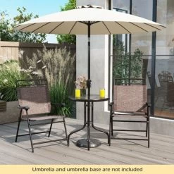 Tangkula 3 Pieces Bistro Set Outdoor Furniture Set With Tempered Glass Table Umbrella Hole -Tangkula GUEST 83746a8e 2bc4 421c 9a71 7bfbc65575ad