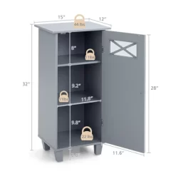 Tangkula Bathroom Cabinet Free Standing Storage Side Table Organizer Adjustable Grey 17 Tangkula Bathroom Cabinet Free Standing Storage Side Table Organizer Adjustable Grey -Tangkula GUEST 83a4dfcd 07bc 4ce0 81d5 33f16657cc6c