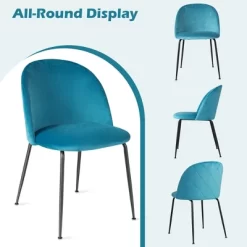 Tangkula Dining Chair Set Of 2 Upholstered Velvet Chair Set W/ Metal Base For Living Room -Tangkula GUEST 83c1932c 42e4 4c32 ac84 2fa162583763