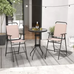 Tangkula 3PCS Bistro Set Folding Chairs Round Bar Table W/ 1.6" Umbrella Hole Yard Patio 12 Tangkula 3PCS Bistro Set Folding Chairs Round Bar Table W/ 1.6" Umbrella Hole Yard Patio -Tangkula GUEST 83cd1122 ac5c 436b 8d7d d8b0308f231d