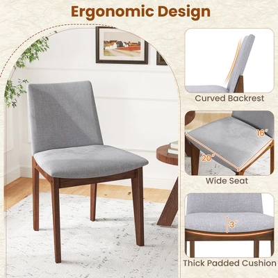 Tangkula Wooden Dining Chairs Of 4 W/ Added Cushions High Curved Back For Dining Room 8 Tangkula Wooden Dining Chairs Of 4 W/ Added Cushions High Curved Back For Dining Room - Image 6