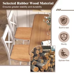 Tangkula Modern Wooden Dining Chairs Set Of 4 W/ High Back Rubber Wood Frame Armless -Tangkula GUEST 842e02b4 cd01 41ab 83e5 5c36b67e32a9