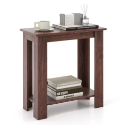 Tangkula Wood End Table 2-tier Rectangular Side Table Home Accent Table W/ Storage Shelf Small Night Stands Sofa Side Coffee Table Mahogany/White 17 Tangkula Wood End Table 2-tier Rectangular Side Table Home Accent Table W/ Storage Shelf Small Night Stands Sofa Side Coffee Table Mahogany/White -Tangkula GUEST 84367087 8a25 4597 91dd 66bfcd4d24e3