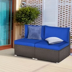Tangkula 2PCS Patio Sectional Armless Sofas Rattan Furniture Set Outdoor W/ Cushions 20 Tangkula 2PCS Patio Sectional Armless Sofas Rattan Furniture Set Outdoor W/ Cushions -Tangkula GUEST 8512e359 8b35 4106 b9f2 4b478333aa8a