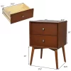 Tangkula Mid Century Nightstand Sofa End Table Bedroom Side Table With 2 Drawers -Tangkula GUEST 851e3df8 dc7c 4463 b9dd cf8a26f2e8de