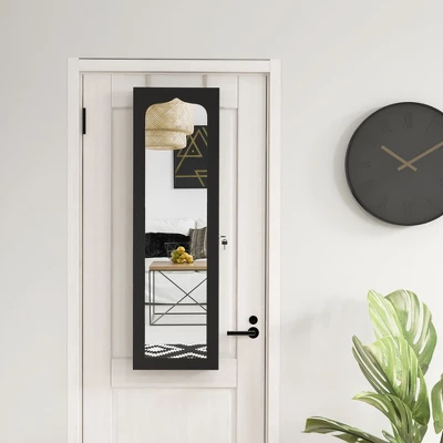 Tangkula Jewelry Armoire W/ Full-Length Mirror W/ Built-in LED Lights Hooks Shelves 3 Tangkula Jewelry Armoire W/ Full-Length Mirror W/ Built-in LED Lights Hooks Shelves