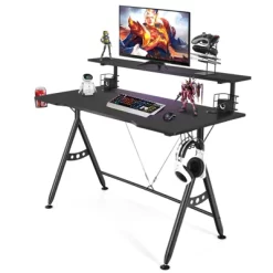 Tangkula Gaming Desk Dual Monitor Mount Ergonomic Y Shaped Computer Desk W/Cup Holder Headphone Hook -Tangkula GUEST 88293fec a8e8 4bc9 a6b8 e7de3c6f4b04