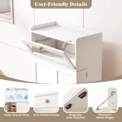 Tangkula Kitchen Pantry Cabinet Power Outlet & APP Control LED Lights Acrylic Flip Door 18 Tangkula Kitchen Pantry Cabinet Power Outlet & APP Control LED Lights Acrylic Flip Door -Tangkula GUEST 88294288 e594 4a85 a8c9 48259c11920b