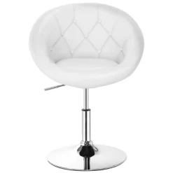Tangkula Modern Swivel Bar Stools Height Adjustable Round Tufted Back Accent Chair Black/White -Tangkula GUEST 884a6711 d316 4b00 a49a 37bd04c07297