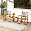 Tangkula 3 Pieces Rocking Bistro Set PE Rattan Front Porch Chairs W/ Coffee Table -Tangkula GUEST 89934dff e5e8 4d9a b2a7 38e4410d44e4
