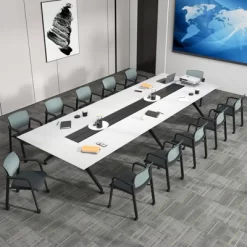 Tangkula 6-Pack Office Conference Chair Set Mesh Guest Reception Stack Chairs With Caster Wheels And Arms Stacking Chair Set -Tangkula GUEST 899f1705 3b57 4cbf a637 758021c10e19