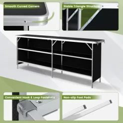 Tangkula Portable Bar Table Folding Camping Table W/ Aluminum Alloy Frame 2-Tier Shelves 19 Tangkula Portable Bar Table Folding Camping Table W/ Aluminum Alloy Frame 2-Tier Shelves -Tangkula GUEST 89b173c1 5732 4bdc a3e8 5c845f661231