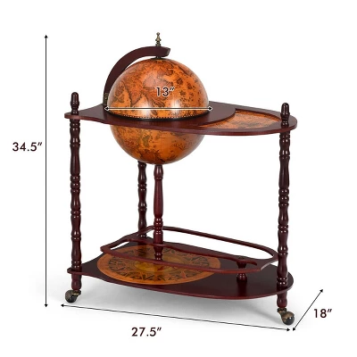Tangkula Globe Bar Stand 34'' H Global Italian Style Rack Drinks Bottle Shelf 7 Tangkula Globe Bar Stand 34'' H Global Italian Style Rack Drinks Bottle Shelf - Image 5