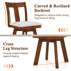 Tangkula Swivel Dining Chairs Set Of 4 Dining Room Chairs W/ Rubber Wood Frame -Tangkula GUEST 8b011c36 bfba 4232 bd58 f2114007a2a7