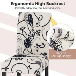 Tangkula Upholstered Dining Chairs Set Of 4 Tufted Fabric Kitchen Chairs W/Padded Seat & Rubber Wood Legs Farmhouse Accent Chairs -Tangkula GUEST 8b76546a f221 4e2d ab65 9baf1cd32e1a