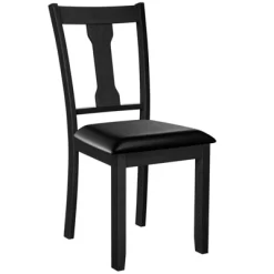 Tangkula Set Of 2 Dining Room Chairs Modern Wood Dining Side Chair High Back Kitchen Chairs With Rubber Wood Frame Black/Coffee -Tangkula GUEST 8b9999e8 bab5 43bc 973f e2ef66aa8e1e
