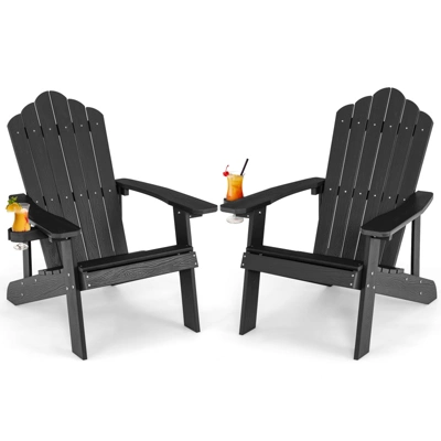 Tangkula 2PCS Adirondack Chair HIPS Adirondack Chair W/Cup Holder Realistic Wood Grain Weather Resistant Outdoor Chair For 380 LBS Weight Capacity Black/Navy/White/Teak/Dark Green/Red/Light Grey/Yellow 12 Tangkula 2PCS Adirondack Chair HIPS Adirondack Chair W/Cup Holder Realistic Wood Grain Weather Resistant Outdoor Chair For 380 LBS Weight Capacity Black/Navy/White/Teak/Dark Green/Red/Light Grey/Yellow - Image 10