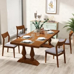 Tangkula Wooden Dining Chair Set Of 4 W/ Rubber Wood Frame Wide Padded Seat 12 Tangkula Wooden Dining Chair Set Of 4 W/ Rubber Wood Frame Wide Padded Seat -Tangkula GUEST 8c0b5a08 57d2 4793 b688 4f00cfc30077