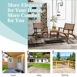 Tangkula 3 Pieces Outdoor Eucalyptus Wood Bistro Set Modern Hand-Woven PE Wicker Conversation Set -Tangkula GUEST 8c49a521 1cbb 456c 9fc9 5757b8299b36
