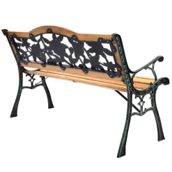 Tangkula Garden Cast Iron Bench Porch Path Loveseat Hardwood Chair For Patio Park -Tangkula GUEST 8c99ae3a 2b9e 45e4 9cfa cf86f2830daf