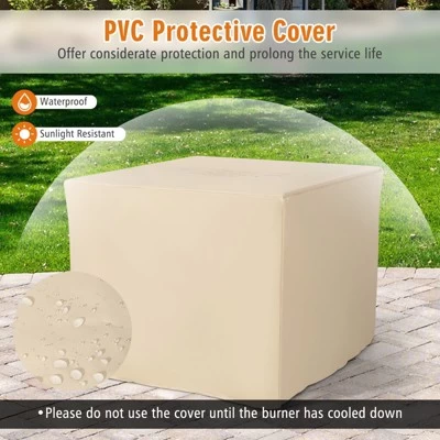 Tangkula 9 Pieces Outdoor PE Rattan Wicker Sectional Sofa With 42" Gas Fire Pit Table Space-Saving Patio Conversation Set With Storage Box Black/Grey/Navy/Red/Turquoise/Off White 6 Tangkula 9 Pieces Outdoor PE Rattan Wicker Sectional Sofa With 42" Gas Fire Pit Table Space-Saving Patio Conversation Set With Storage Box Black/Grey/Navy/Red/Turquoise/Off White - Image 4