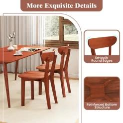 Tangkula Solid Wood Dining Chair Set Of 2 W/ Curved Backrest & Rubber Wood Frame 16 Tangkula Solid Wood Dining Chair Set Of 2 W/ Curved Backrest & Rubber Wood Frame -Tangkula GUEST 8d3d8d37 5f7c 4988 b414 79aa3df15f5d