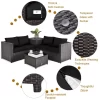 Tangkula Set Of 4 Patio Rattan Furniture Set Cushioned Loveseat Storage Table Outdoor Black -Tangkula GUEST 8d87860d cea0 482a b1d3 46296e9015e9