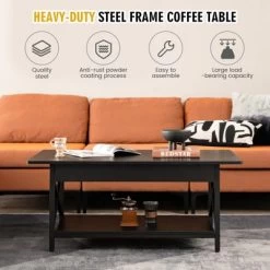 Tangkula Coffee Table Industrial 2-Tier W/ Storage Shelf &Storage Shelf For Living Room -Tangkula GUEST 8dc56e6e e91e 4267 b93b 5c17ef0bf893