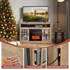 Tangkula 48" TV Stand Console Cabinet W/ Fireplace Entertainment Center For Living Room -Tangkula GUEST 8dd5d61a 8ce5 4402 af27 0325f05f3cbe
