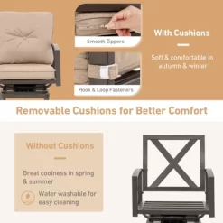 Tangkula Set Of 3 Swivel Bar Height Bistro Set Cushioned Table Stools Furniture Patio Outdoor -Tangkula GUEST 8dee2b84 0378 4f45 91df 90a5675bb2b1