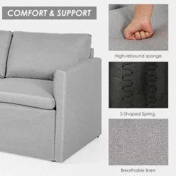 Tangkula Convertible L-shaped Sectional Sofa Couch Chaise W/ Ottoman Cushions 13 Tangkula Convertible L-shaped Sectional Sofa Couch Chaise W/ Ottoman Cushions -Tangkula GUEST 8df98781 8357 4e52 90f7 9f8f4357cf90