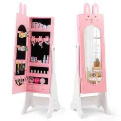 Tangkula Kids Jewelry Armoire Cabinet Free-Standing Full Length Mirror With Storage And 4 Tilt Angles 22 Tangkula Kids Jewelry Armoire Cabinet Free-Standing Full Length Mirror With Storage And 4 Tilt Angles -Tangkula GUEST 8e0887bb 3bff 47e1 9d94 fde2b4b7bbf1