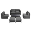 Tangkula 6PCS Patio Rattan Furniture Set Outdoor All Weather Wicker Conversation Set W/Cushioned Ottoman & Coffee Table 1 Tangkula 6PCS Patio Rattan Furniture Set Outdoor All Weather Wicker Conversation Set W/Cushioned Ottoman & Coffee Table -Tangkula GUEST 8e374de0 9668 475f aae4 b29a5db8311d