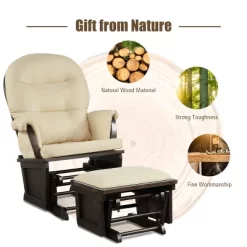 Tangkula Ergonomic Rocking Chair Baby Nursery Chair Glider With Ottoman -Tangkula GUEST 8f1448c6 5840 4d53 885a 7fd8ade09838