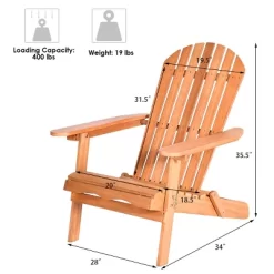 Tangkula 2 PCS Eucalyptus Adirondack Chair Foldable Outdoor Wood Lounger Chair Natural -Tangkula GUEST 8f26d530 0b3b 403d 9478 81b6b1e34c8b