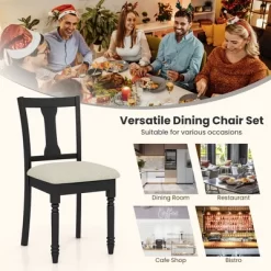 Tangkula Set Of 4 Upholstered Wooden Dining Chair W/ Seat Storage Space -Tangkula GUEST 8f29a447 ce51 4a19 9d03 f0cf1d5da544