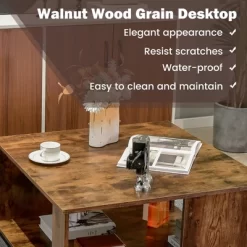 Tangkula 2-Tier Square Coffee Table W/ Storage Industrial Center Table For Living Room -Tangkula GUEST 8f71a9bd 9201 4946 b833 6bcf449cda04