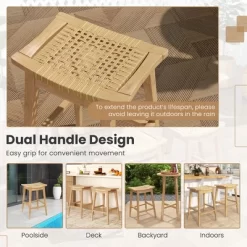 Tangkula 3 Piece Patio Bar Set Round Cocktail Table W/ 2 Rattan Saddle Stools 14 Tangkula 3 Piece Patio Bar Set Round Cocktail Table W/ 2 Rattan Saddle Stools -Tangkula GUEST 8f8f56f8 cbb3 4abe bc9e c756069bbd0c