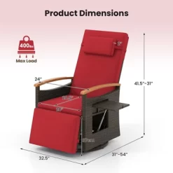 Tangkula Set Of 2 Outdoor 360° Swivel Rattan Recliner Chair Patio Wicker Chaise Lounge Chair 18 Tangkula Set Of 2 Outdoor 360° Swivel Rattan Recliner Chair Patio Wicker Chaise Lounge Chair -Tangkula GUEST 903a65ec 8432 41c1 b37e 8f40cdb730d6