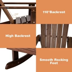 Tangkula 4PCS Kid Adirondack Rocking Chair Outdoor Solid Wood Slatted Seat Backrest -Tangkula GUEST 917ee37b fd5c 4085 8069 ecb6ccc34faf