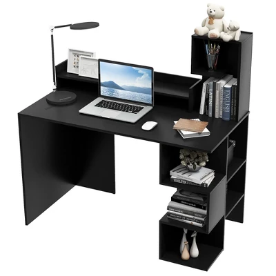 Tangkula 48" Modern Computer Desk Home Office Workstation W/ Hutch & Storage Shelves 13 Tangkula 48" Modern Computer Desk Home Office Workstation W/ Hutch & Storage Shelves - Image 11