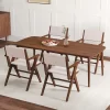 Tangkula Wooden Dining Chair Set Of 4 W/ Rubber Wood Frame Padded Seat & Back Armrests